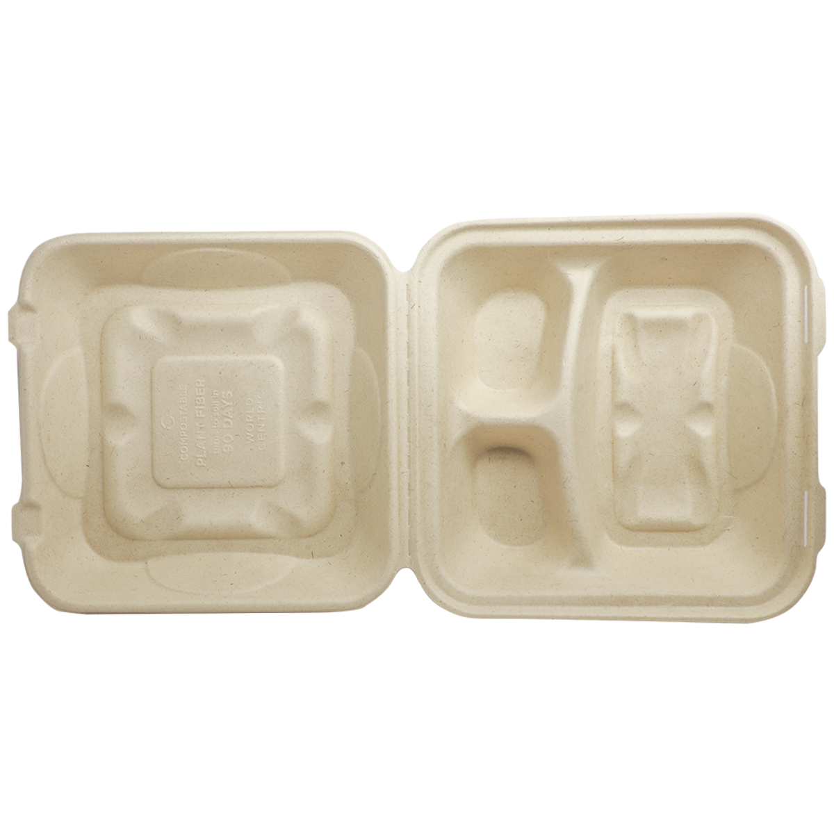 World Centric® Fiber Clamshells Plant Fiber Divided